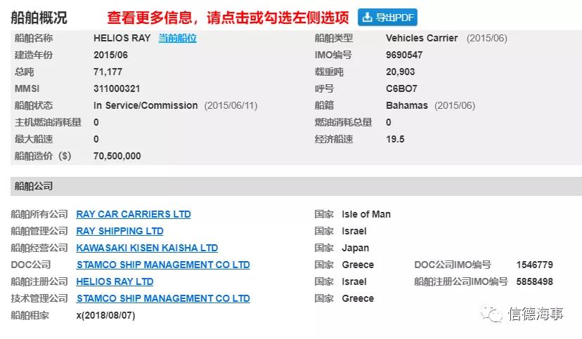 阿曼灣，一艘大型汽車運輸船遭遇炸彈襲擊