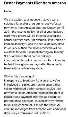 重磅！亞馬遜將回款降至3天！賣家：跟我有關系？