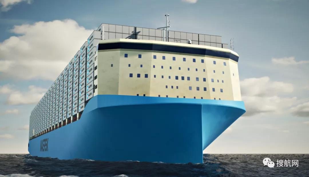 馬士基公布其16000teu甲醇動力集裝箱船設計，船型大變樣！